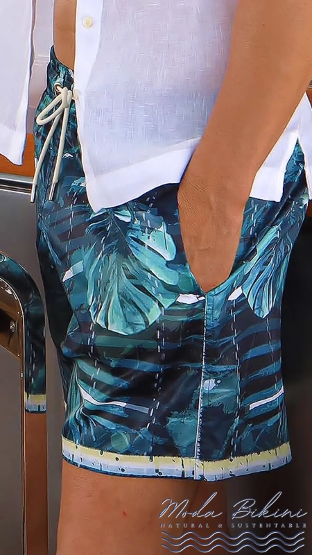 Bañador Hombre Verano 2026 ISLAND LEAVES de AlmaMia Swimwear