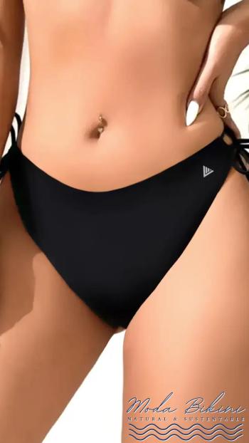 Bow-Tie Menstrual Bikini Brief in Black - Protection and style