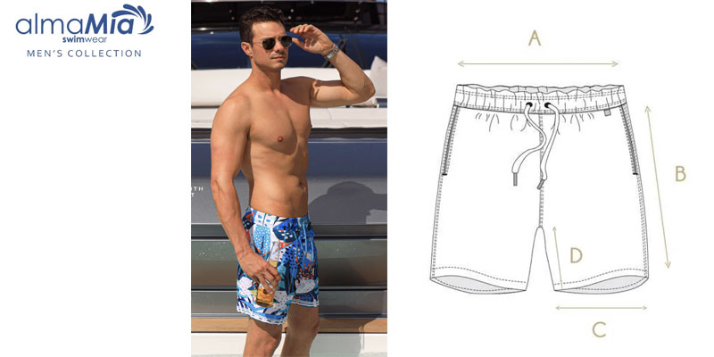 AlmaMia MEN's Swimwear Size Guide